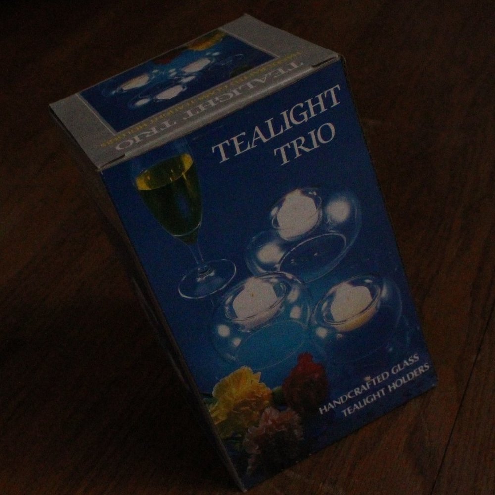 Christmas Tree Shops Glass Tealight Trio Set